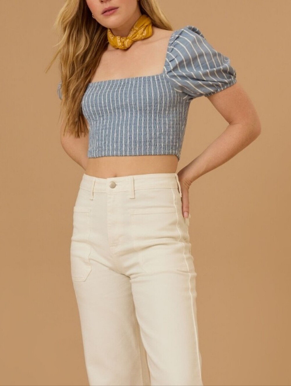 Altar'd State, marcella smocked crop top size XS - Picture 3 of 6